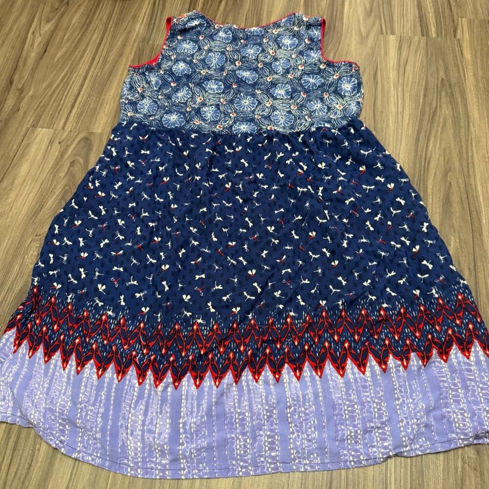 Akkriti women sz M Vibrant Navy and Red Patterned Dress - Picture 8 of 13